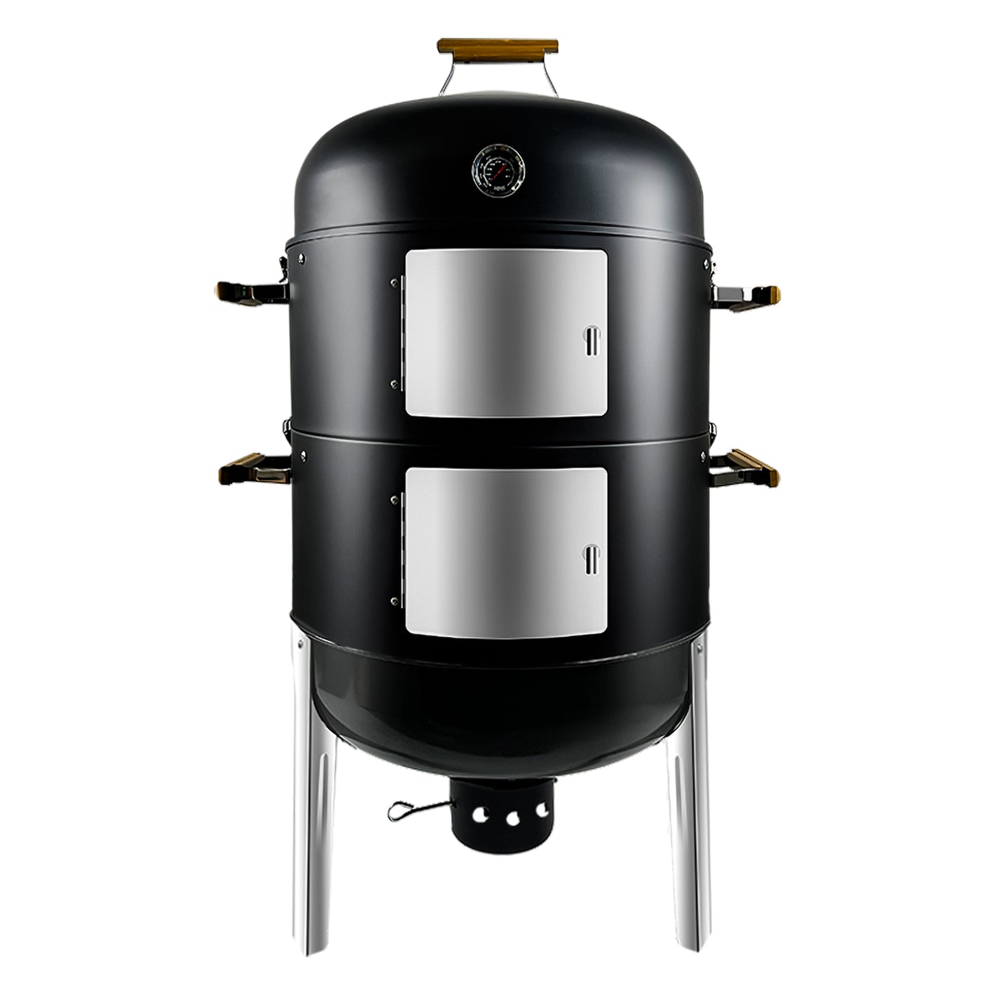 Realcook Vertical Charcoal Smoker Grills: Premium 20.5 Inch BBQ Meat Smokers - Barbecue Charcoal Grill Smoker Combo for Outdoor Cooking Patio Backyard Picnic Party Grilling
