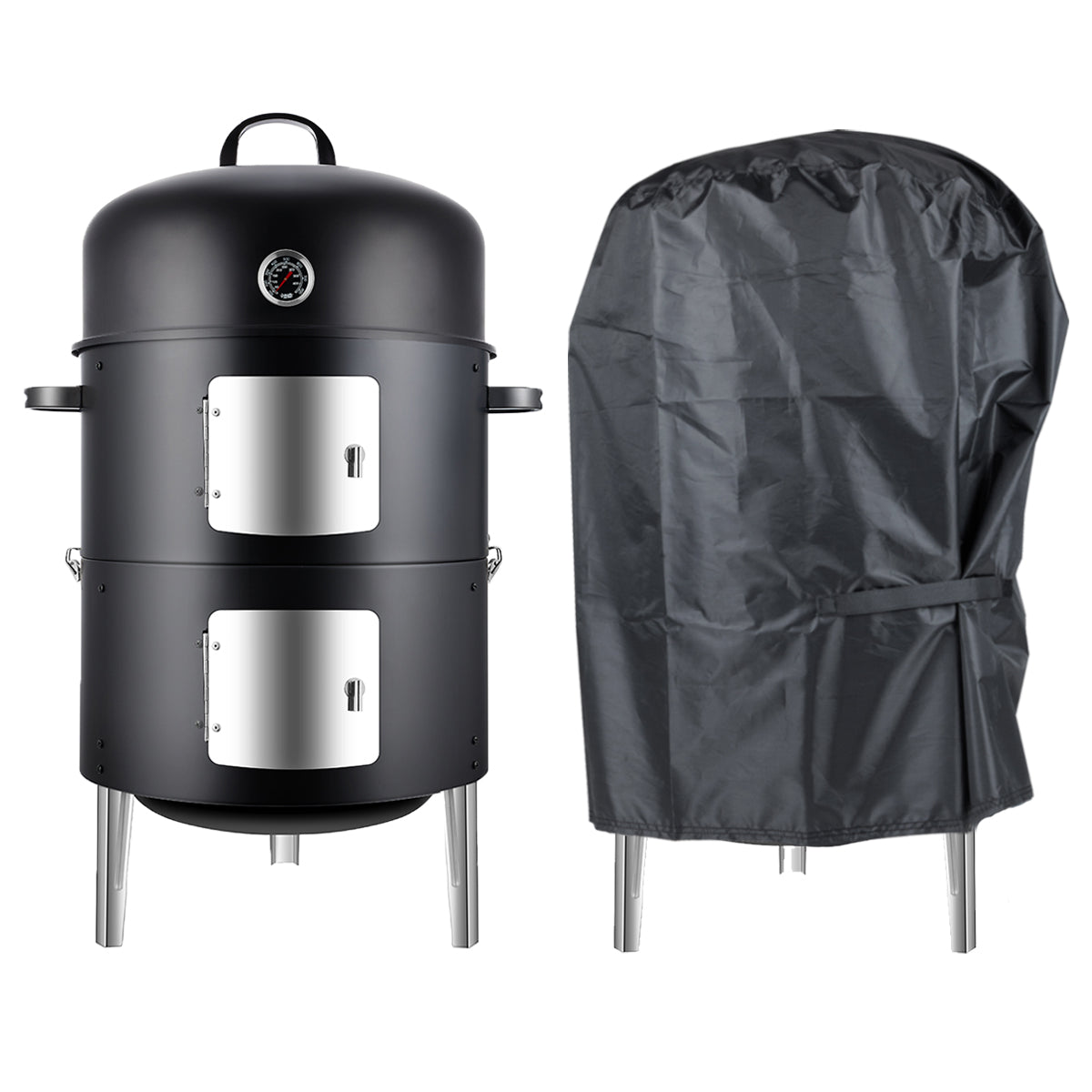 Realcook 17-inch Charcoal Smoker Grill with Cover