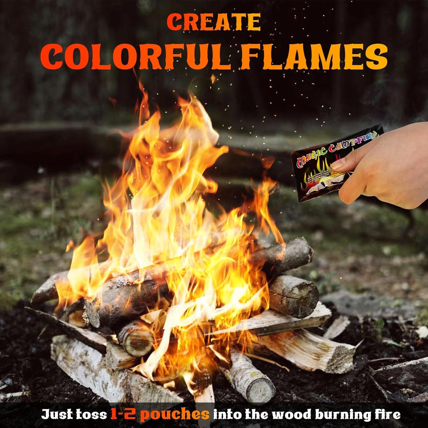Realcook Fire Color Changing Packet: 30 Mystical Flames Color Fire Packets for Outdoor Fire Pit | Campfires