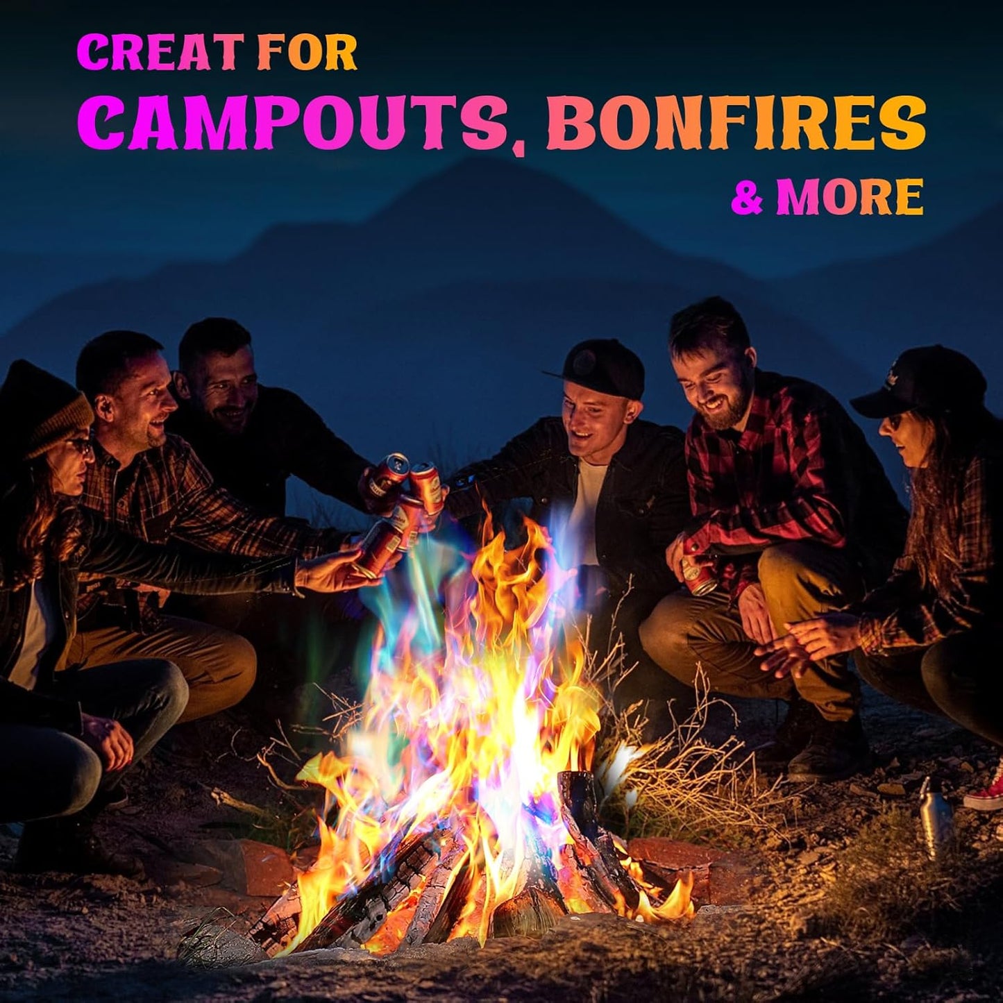 Realcook Fire Color Changing Packet: 30 Mystical Flames Color Fire Packets for Outdoor Fire Pit | Campfires