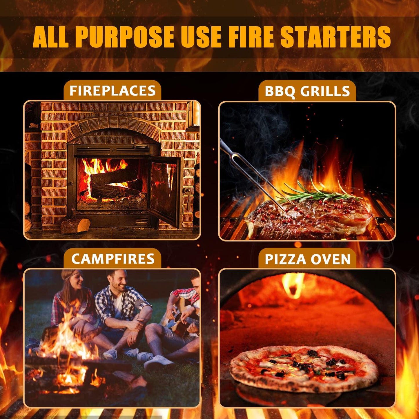 Realcook Natural Fire Starter Cubes: Upgraded 36 Firestarters Kindling