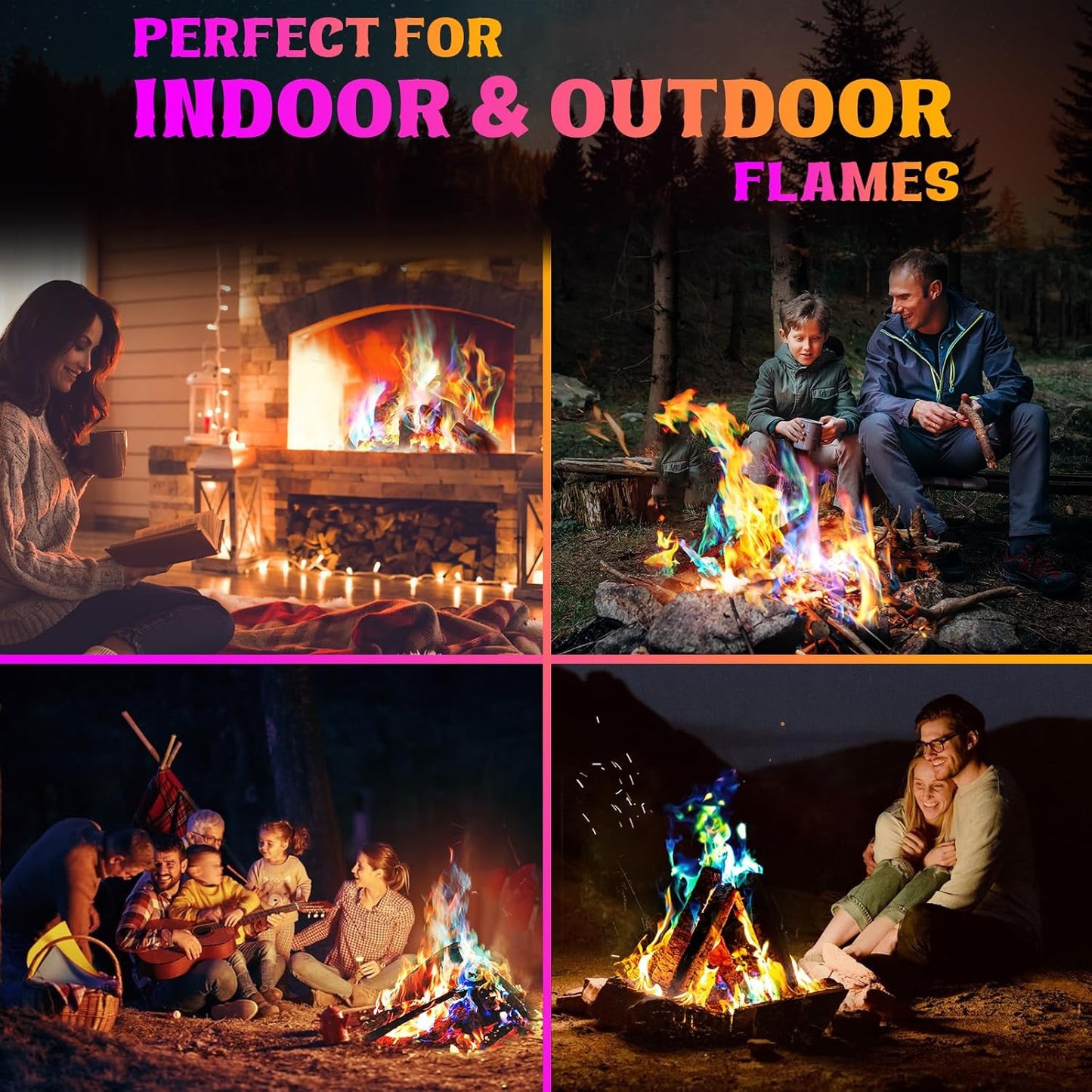 Realcook Fire Color Changing Packet: 30 Mystical Flames Color Fire Packets for Outdoor Fire Pit | Campfires