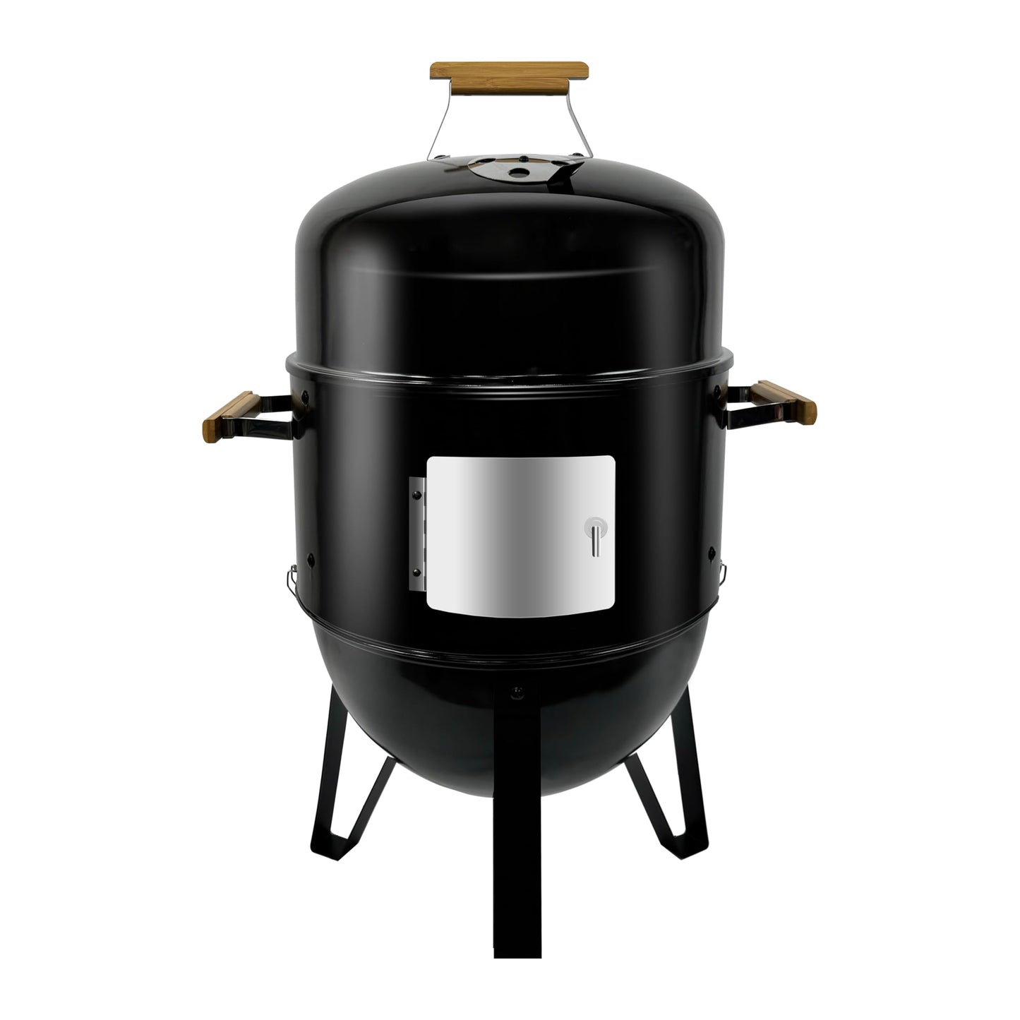 Realcook BBQ Charcoal Smoker Grill: Heavy Duty 17 Inch Vertical Meat Smokers - Porcelain-Enameled Charcoal Grill Smoker Combo for Outdoor Cooking Backyard Picnic Party Grilling