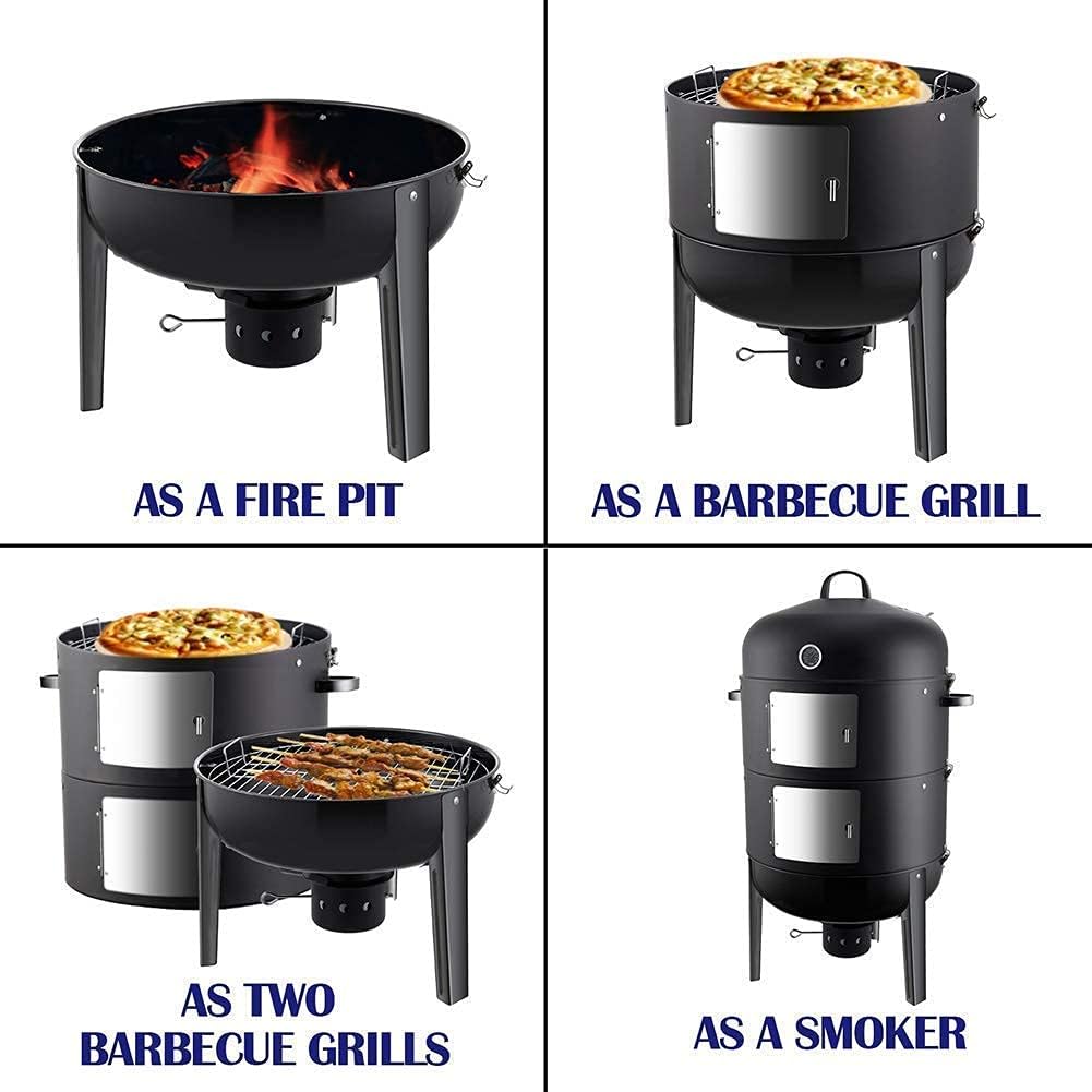 Realcook 20-inch Charcoal Vertical Smoker with Water-resistant Cover