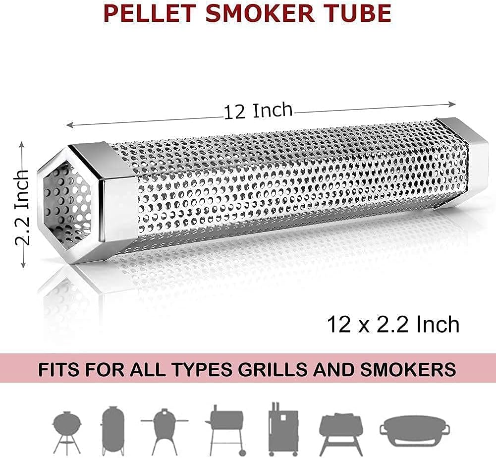 Realcook 17inch Charcoal Smoker Grill with Pellet Smoker Tube