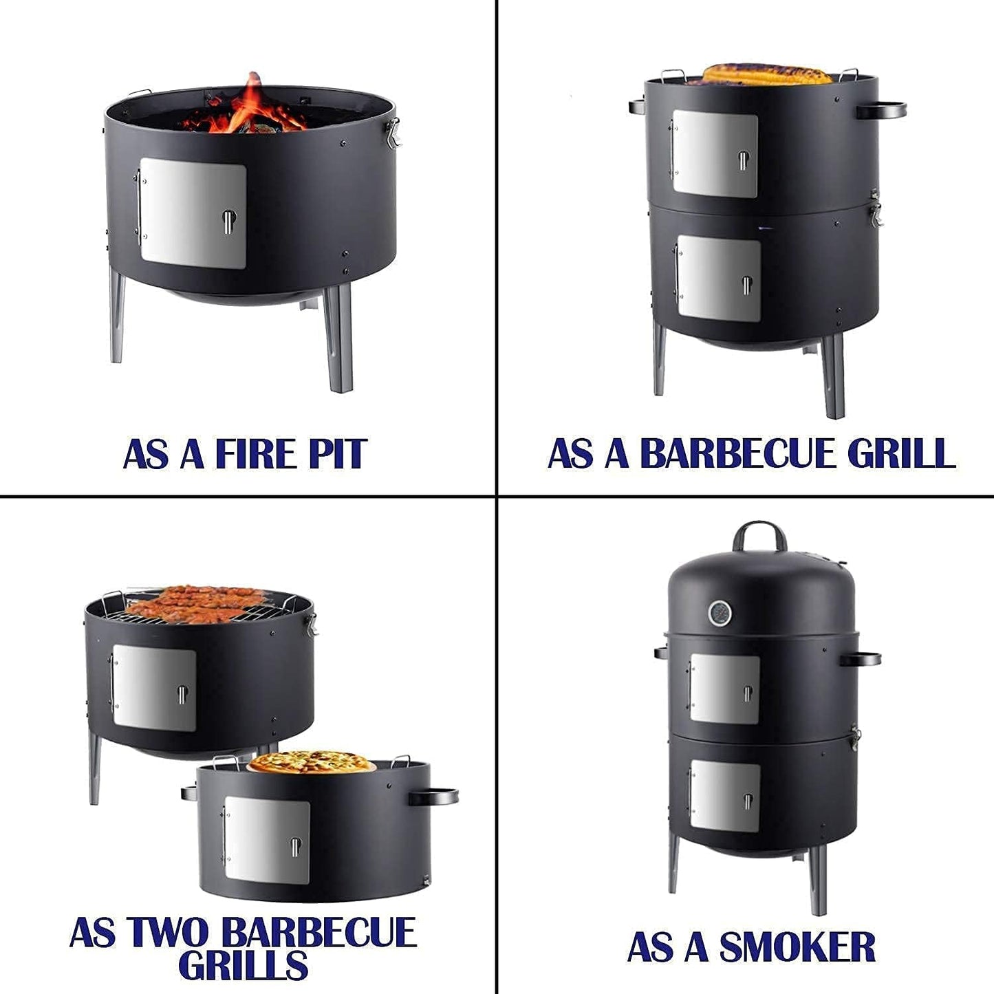 Realcook 17-inch Charcoal Smoker Grill with Cover