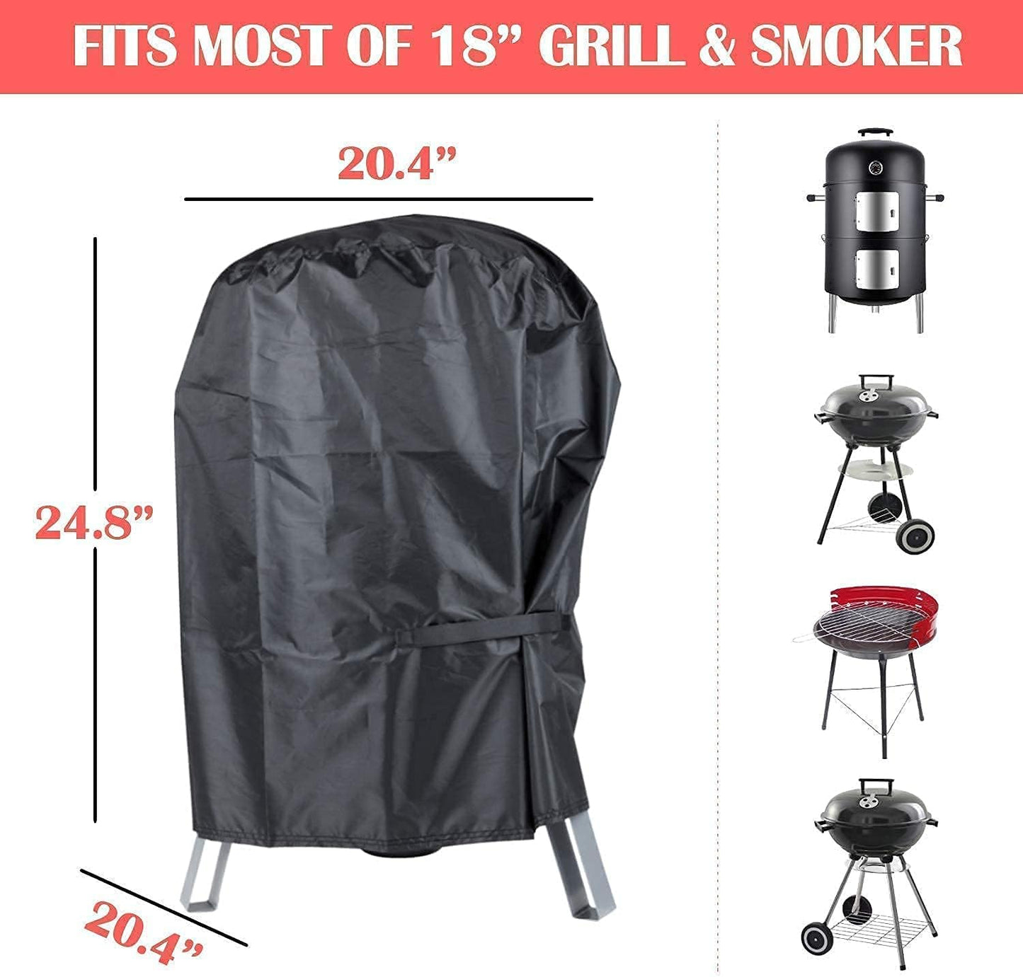 Realcook 17-inch Charcoal Smoker Grill with Cover