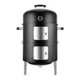 laraVist Vertical Charcoal Smoker - Heavy-Duty Steel BBQ Grill w/453 Sq.In Cooking Space & Thermometer, Black