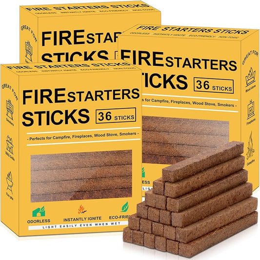 Realcook Natural Fire Starters for Fireplaces: Upgraded 108 Quicker & Safer Firestarter Cubes