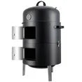 laraVist Vertical Charcoal Smoker - Heavy-Duty Steel BBQ Grill w/453 Sq.In Cooking Space & Thermometer, Black