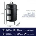 laraVist Vertical Charcoal Smoker - Heavy-Duty Steel BBQ Grill w/453 Sq.In Cooking Space & Thermometer, Black