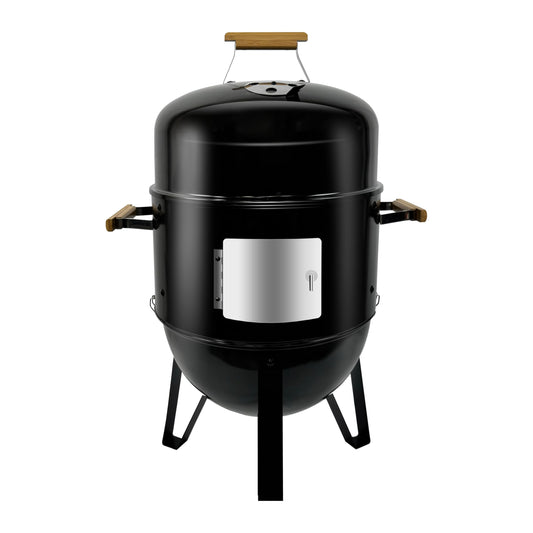 Realcook BBQ Charcoal Smoker Grill: Heavy Duty 17 Inch Vertical Meat Smokers - Porcelain-Enameled Charcoal Grill Smoker Combo for Outdoor Cooking Backyard Picnic Party Grilling
